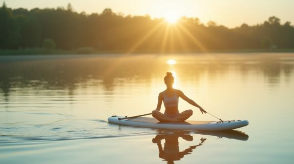 Finde die Balance beim SUP Yoga auf dem Wasser
